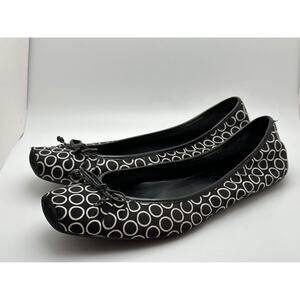 Jessica Simpson Black Ballet Flats Women's Size 9 Polka Dots White